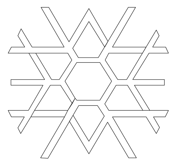 The black and white logo features a snowflake design with six symmetrical arms radiating from its center.