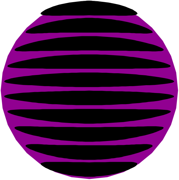 The image shows two purple circles with a black outline against a white background on top of each other.
