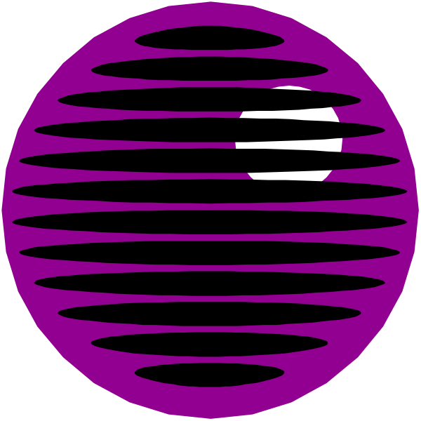 The image shows two purple circles with a black crescent moon inside each circle against a dark background.