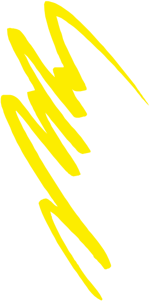 The image shows a black and white photo of an abstract design with yellow lines that resemble scribbles on it.