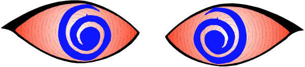 The image shows a closeup of two eyes with blue irises against an indistinct background; there is no text present in this clip-art image.