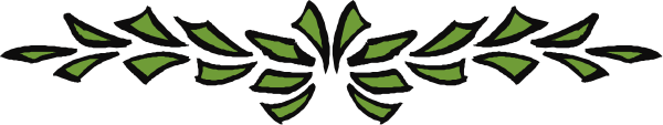 The image shows a gray background with an abstract design resembling leaves on either side of what appears to be a green stem in the center.