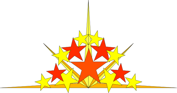 The image shows a graphic of an explosion with stars surrounding it against a black background.
