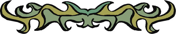 The image shows a decorative border with intricate designs resembling leaves on either side of what appears to be an abstract pattern in between them.
