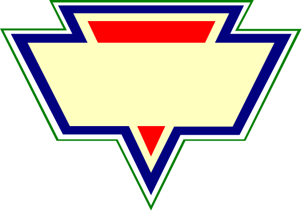 The image shows a logo with stylized text that reads "V" on top of an abstract design resembling two overlapping triangles in red and blue tones against a white background.