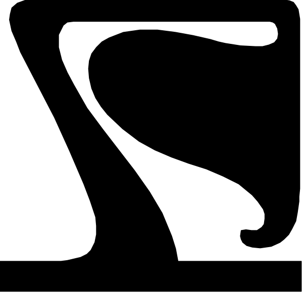 The black square contains a white rectangle with two smaller rectangles inside it on top of each other.