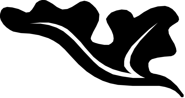 The black silhouette of a bird flying over water with waves below it against an indistinct background.