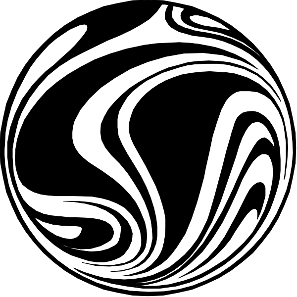 The black and white swirls resemble a stylized representation of an abstract design with no clear recognizable shapes within it.