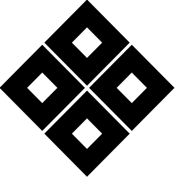 The image shows a black diamond pattern with six diamonds arranged to form an octagon shape against a dark background.