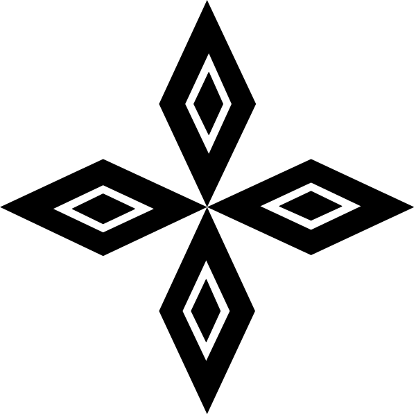 The black and white logo features a diamond shape with four points at its corners forming an asterisk pattern inside it.