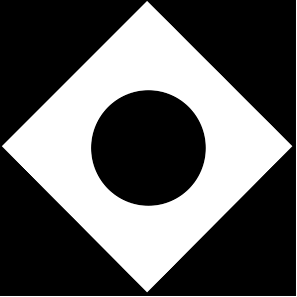 The image shows a black and white logo with two interconnected hexagons forming an emblem that resembles a shield shape within another larger diamond-like figure; there is no text present in this clip-art graphic.