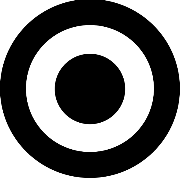 The image shows a black circle with white edges against an indistinct background that appears to be darker than the circle itself.