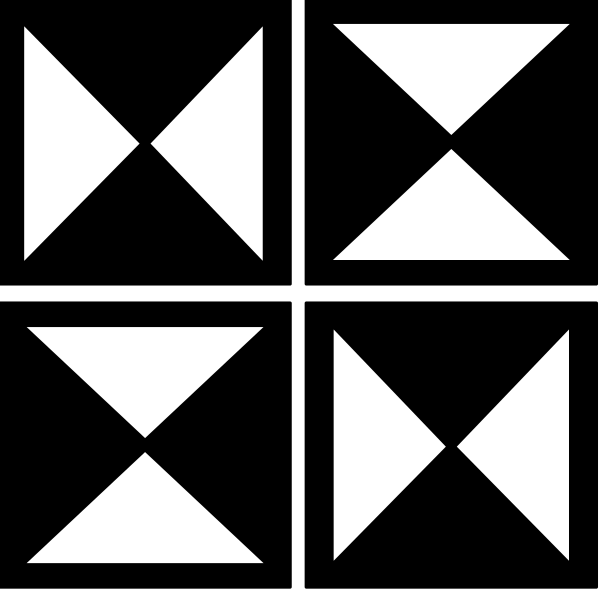 The image shows a black and white pattern of geometric shapes resembling stylized crosses on an abstract background with no additional context provided about any specific object, person, animal, action, or setting within it.