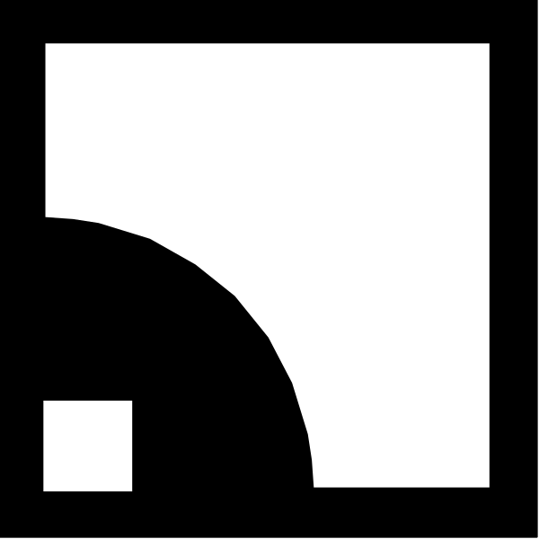 The black and white logo of a company with an abstract design resembling stylized letters "A" and "E".
