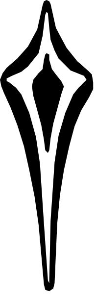 The image shows a black and white pixelated representation of two parallel lines with an arrow pointing between them on what appears to be a gray background.