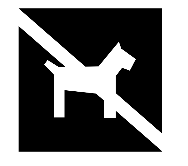 The black and white silhouette of a dog on an airplane wing with its tongue sticking out.