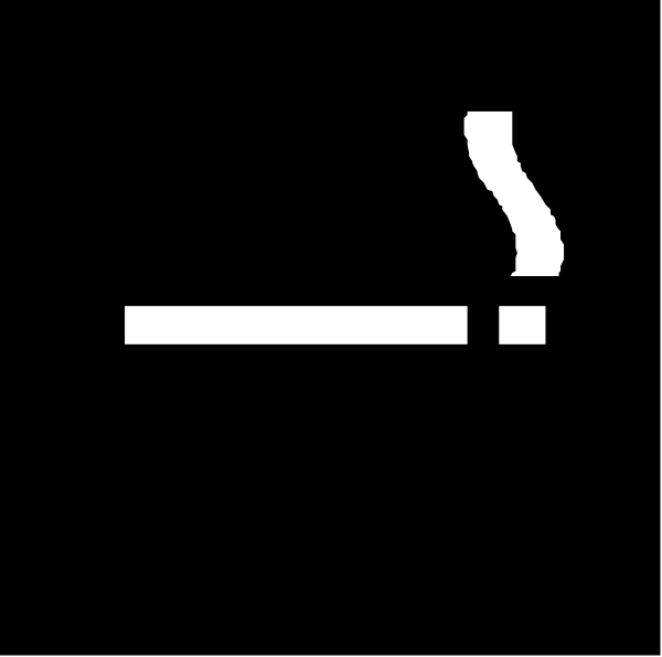 The black and white photo shows a simple line drawing of two rectangles with rounded corners connected by straight lines to form an abstract shape that resembles a stylized letter 't'.