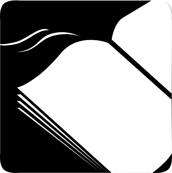 The images show a book with an open cover on its right side against two different backgrounds: black for the left image and white for the right one.