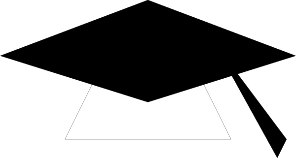 The image shows a black silhouette of an envelope with text on it against a white background.