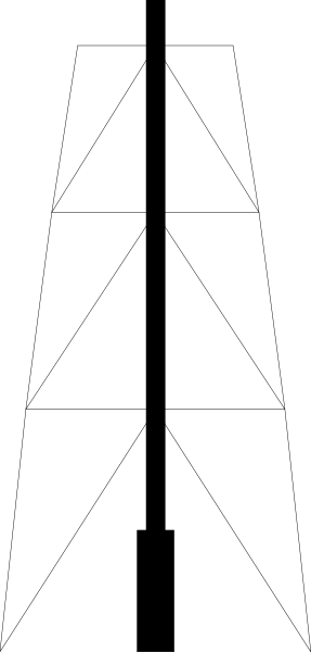 The image shows a black and white photo of an object with multiple sections that resemble slices of pizza stacked on top of each other in no particular order against a dark background.