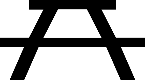 The image shows a simple black and white line drawing of an object that resembles a traffic cone with two lines for eyes on top of it against a plain background.
