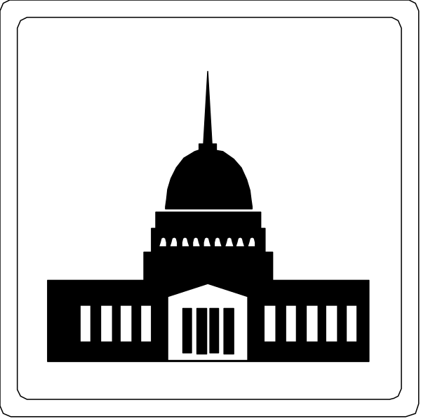 The image shows three iconic American landmarks: a white building with columns (the Capitol), an obelisk on top of it (Washington Monument) in front of another large dome-shaped structure, which is likely to be either the United States Supreme Court or Library of Congress.