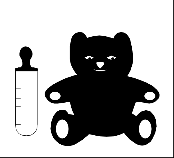 The black and white silhouette of a car with headlights on against an empty background.