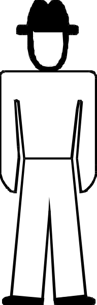 The image shows a gray background with two black rectangles of different sizes placed side by side on it.