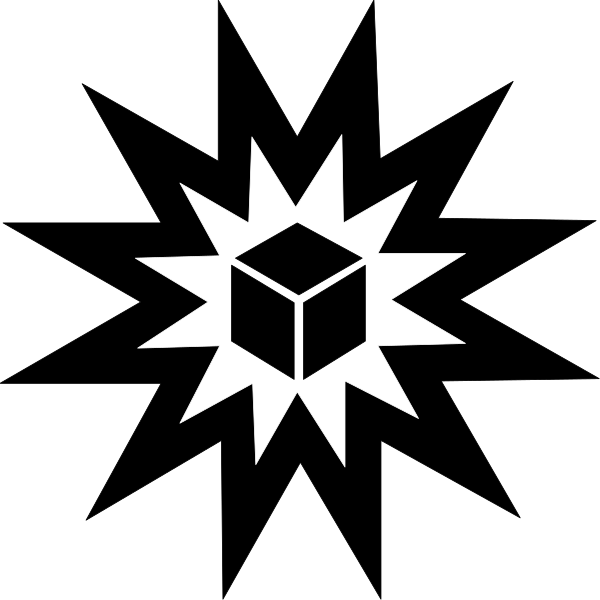 The logo features a stylized sunburst with rays emanating from it at various angles against a black background.
