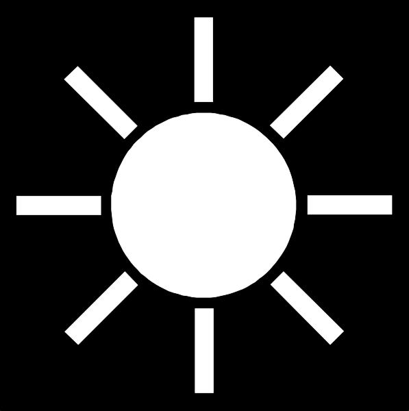 The black and white logo features a sun icon with rays emanating from it on top of an arrow pointing upwards to its right side.
