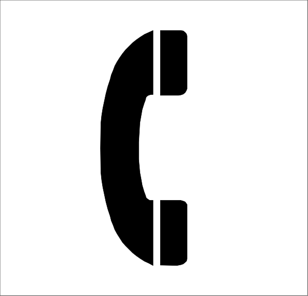 The image shows a black phone icon with white lines representing its shape against a plain background on top of which there is text that reads "10".