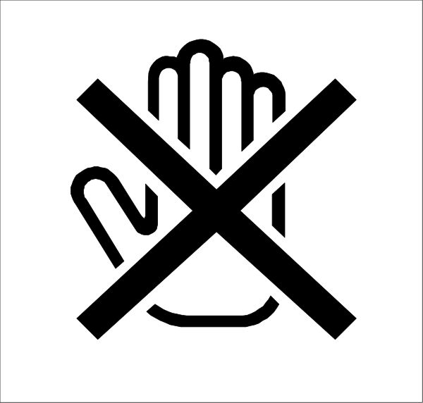 The image shows a white sign with black text that reads "NO" crossed out by an X symbol on top of it.
