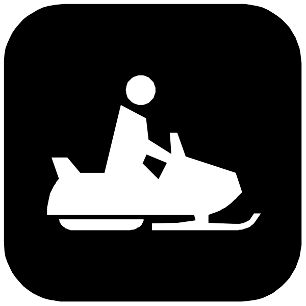 The black and white icon shows a person riding an all terrain vehicle (ATV).