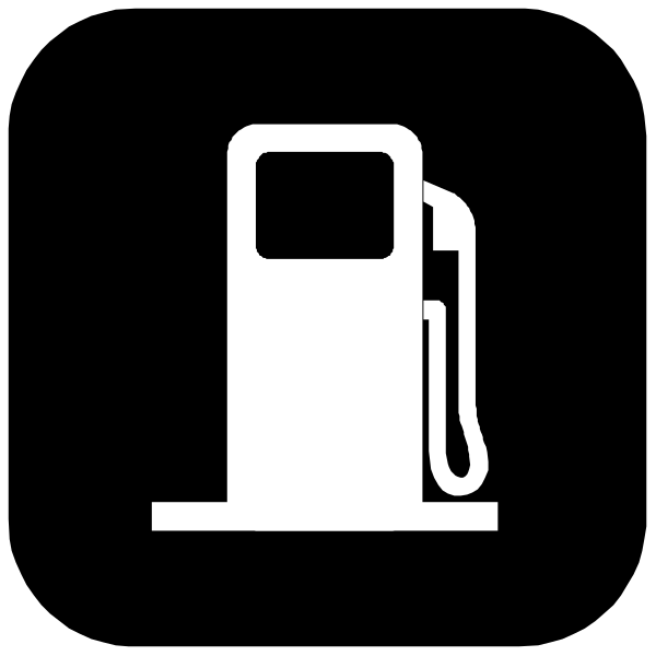 The black and white icon shows a gas pump with an arrow pointing to it indicating where you should put your card for payment at a fuel station.
