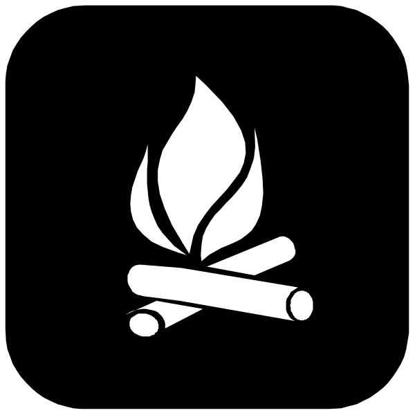 The black and white icon depicts a lit candle with wicks on either side of it inside an open book.