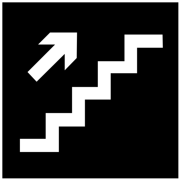 The image shows a black arrow pointing upwards on an otherwise dark background with no other discernible elements present.