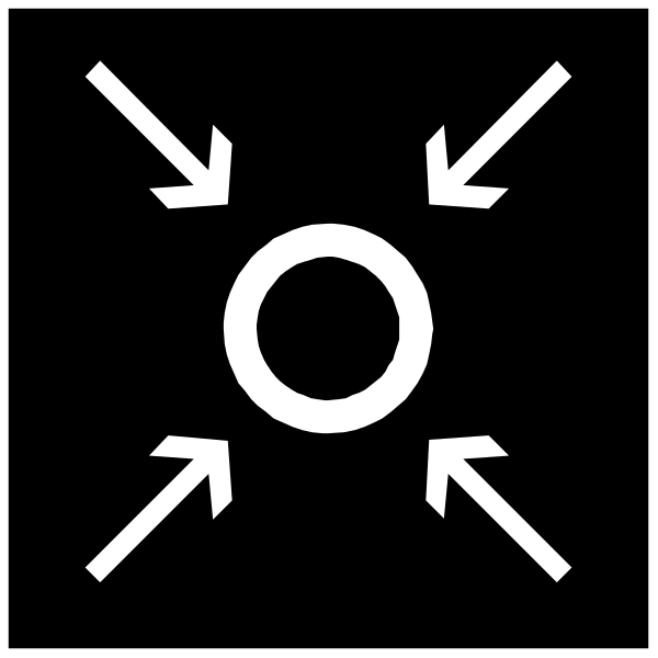 The black and white icon shows a compass rose with arrows pointing to different directions around it, suggesting navigation options like north, south, east, west, etc., but without specific labels for each direction.
