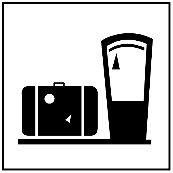 The image shows a black and white icon with two panels:

In the top panel there is an illustration of luggage on one side next to a glass cup in front of it; above these items, there's another item that resembles a camera or binocular case. To the right of this scene stands what appears to be a person with their back turned towards us and facing away from both objects.

In the bottom panel, we see an icon depicting two suitcases placed side by side on top of each other; next to them is another item that
