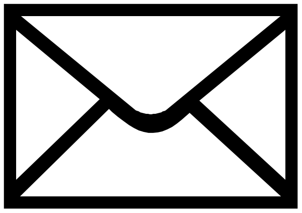 The image shows an email icon with a white envelope inside it against a gray background.