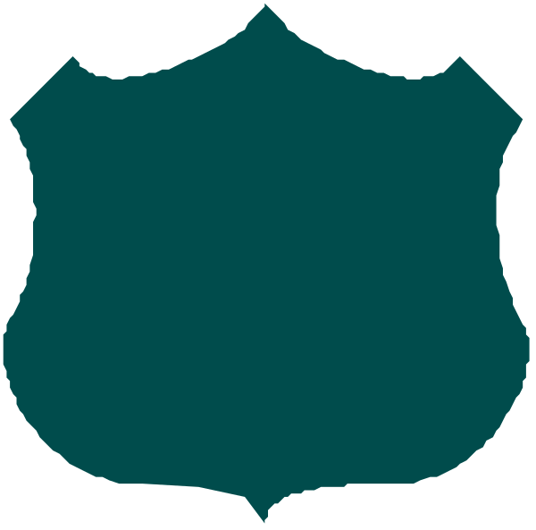 The image shows a stylized graphic of three shields with different designs on them against an abstract background that resembles watercolor brush strokes in shades of blue-green to teal.