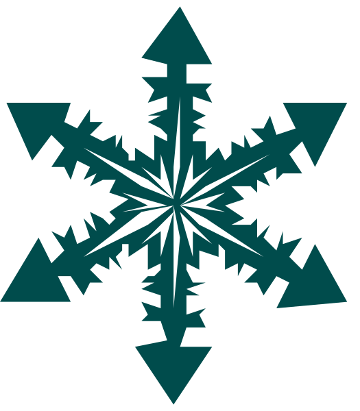 The image shows a stylized snowflake design with intricate patterns within it against an abstract background that resembles stars in space.