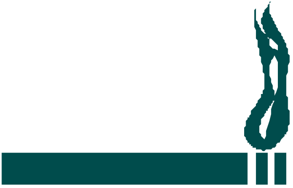 The image shows a stylized candle with two wicks on either side of it against an abstract background that resembles water waves in shades of blue-green to black at the bottom edge.
