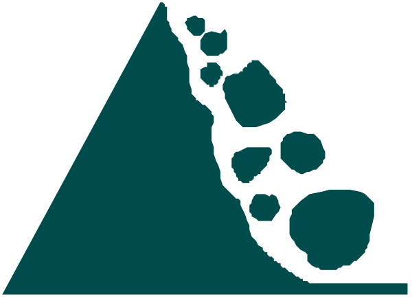 The image shows a logo with an abstract design that includes geometric shapes resembling mountains against a dark background; there is also text in white font on top of this graphic which appears to be part of a branding, possibly for outdoor recreation given its mountainous theme and style reminiscent of adventure or nature.