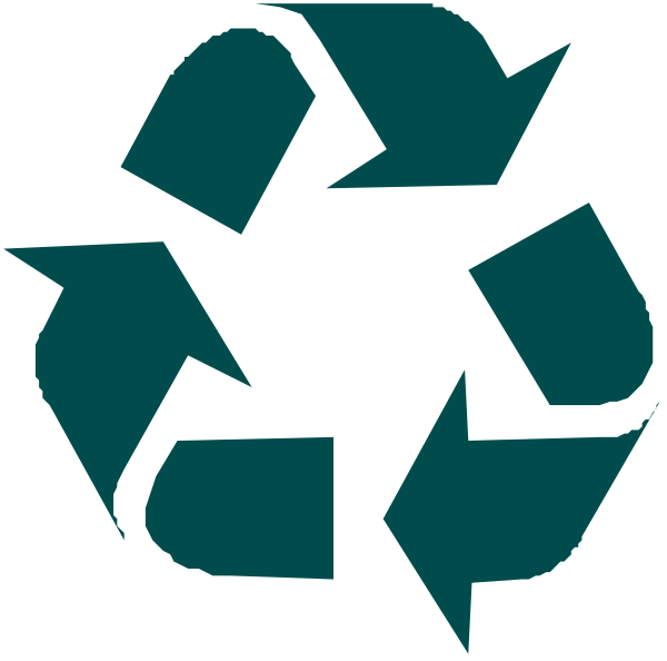 The image shows a graphic of three interconnected recycling symbols with an arrow indicating that it is part of a larger cycle; there's no text present in this clip-art illustration.