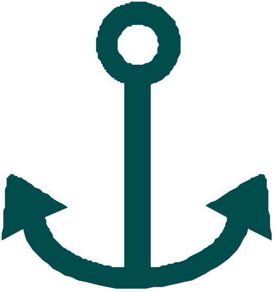 The image shows two different symbols: on top there's a compass rose with an anchor inside it; below that is another symbol of three arrows pointing in various directions around each other forming what appears to be a circular pattern, resembling a target or bullseye design.