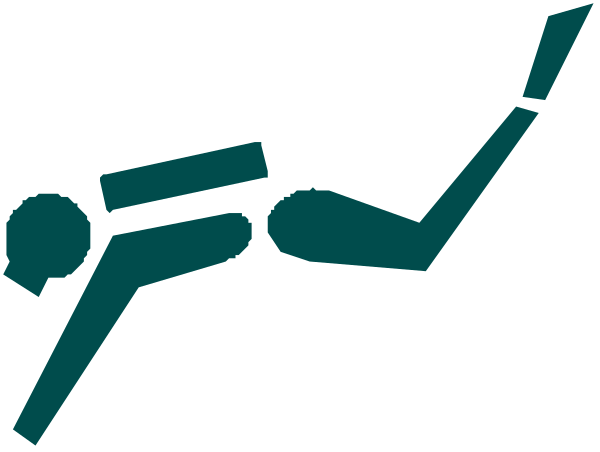 The image shows a cartoon of an athlete diving into water with their arms outstretched for balance; there is also text that reads "Dive" in bold letters above them.