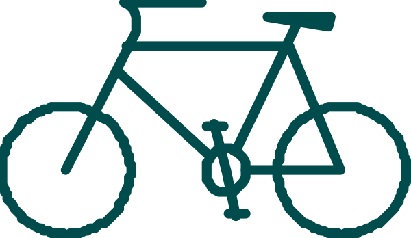 The image shows a collection of bicycles arranged to resemble an abstract tree with various styles of bikes as leaves against a dark background; there is no text present in this clip-art illustration.