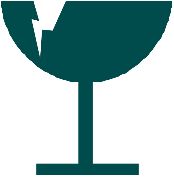 The image shows a simple graphic with two distinct elements: on the left side is an icon of what appears to be a wine glass filled halfway up; next to it, there's another symbol that looks like a tree branch and leaves in blue coloring against white background.