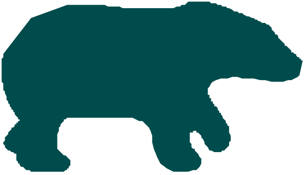 The image shows two stylized animal figures resembling bears with a dark background; there is no text present within this clip-art graphic.