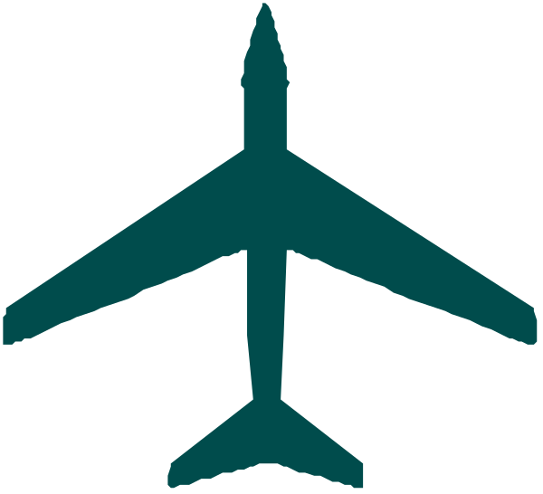 The image shows a graphic of an airplane with its wings extended horizontally against a dark background.